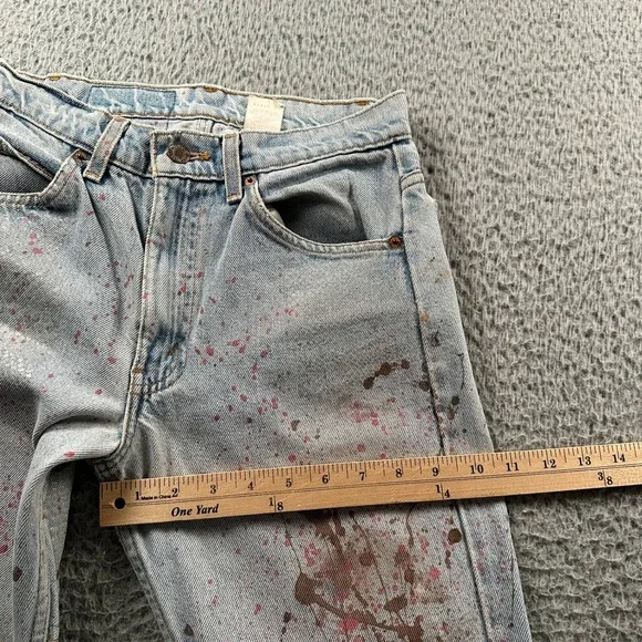 Levis 505 Jeans Mens‎ 28 x 30 Orange Tab Paint Splatter Distressed Vintage 90's